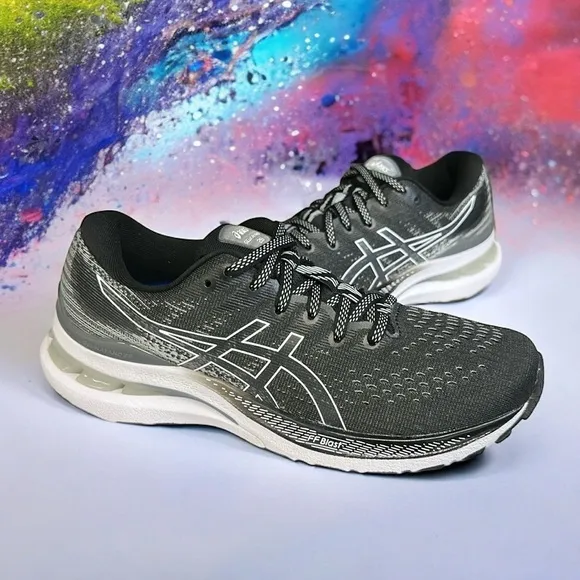 Asics Gel-Kayano 28 Black White Running Walking Women's Shoes Size 6.5 Narrow