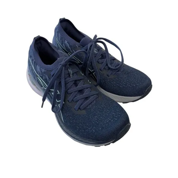 Asics Gel-Kayano 28 Women Running Shoes Size 7.5 Mesh Knit Blue &amp; Gray