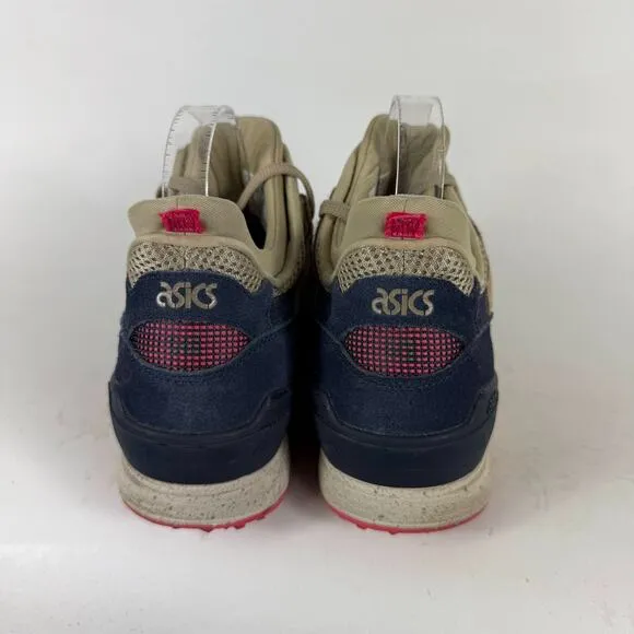 Asics Gel-Lyte III Sneakers Men's 7.5 Beige Blue Suede Lace-Up Low Top Shoes