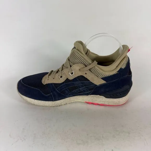 Asics Gel-Lyte III Sneakers Men's 7.5 Beige Blue Suede Lace-Up Low Top Shoes