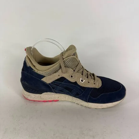 Asics Gel-Lyte III Sneakers Men's 7.5 Beige Blue Suede Lace-Up Low Top Shoes