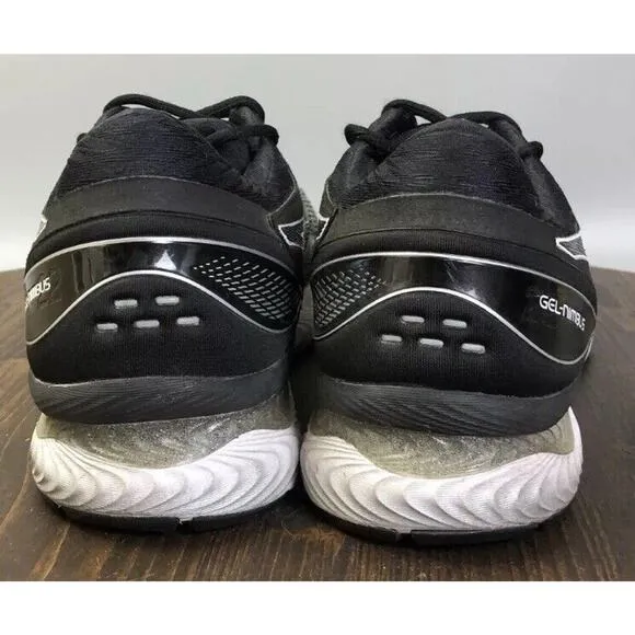 Asics Gel Nimbus Black White Long Distance Running Shoes Mens 12.5 EUC Fast Ship