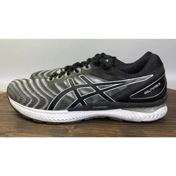 Asics Gel Nimbus Black White Long Distance Running Shoes Mens 12.5 EUC Fast Ship