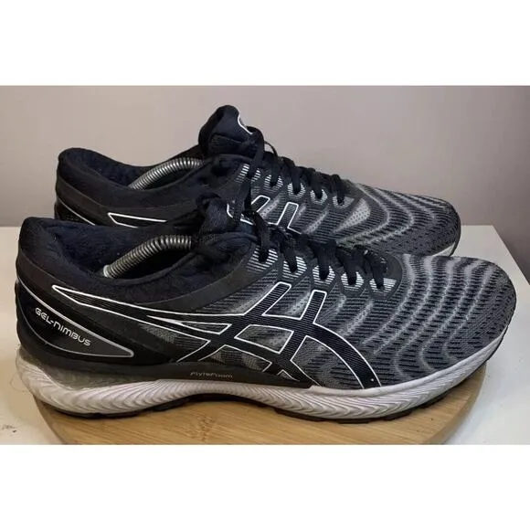 Asics Gel Nimbus Black White Long Distance Running Shoes Mens 12.5 EUC Fast Ship