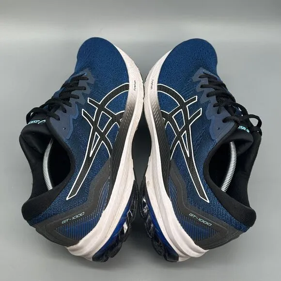 Asics GT-1000 11 Mens Size 14 Running Shoe Blue Black Lace Up Athletic Sneakers