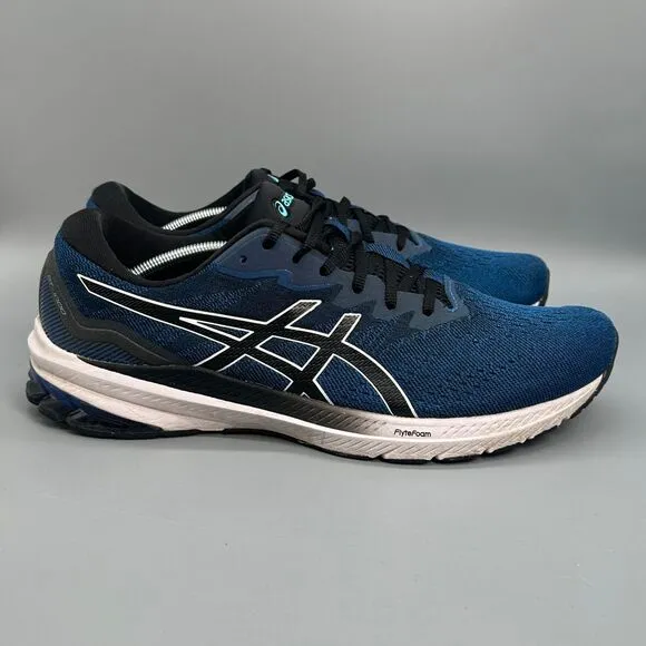 Asics GT-1000 11 Mens Size 14 Running Shoe Blue Black Lace Up Athletic Sneakers