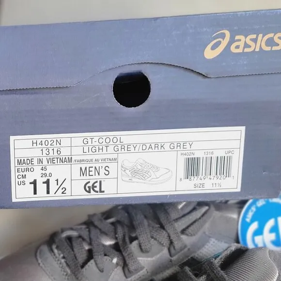ASICS H402N 1316 GT-COOL Gel Grey MEN'S Athletic Sneaker Shoes