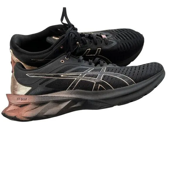 ASICS Womens Novablast Black Rose Gold I Running Shoes Sneakers Size 9.5 (US)