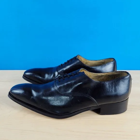 Astro Enzo‎ Italian Mens Black Oxford shoes Vero Cuoio Leather Lace up EUR 42