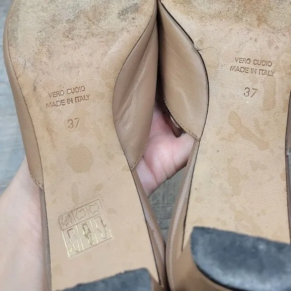 ATP Atelier All Tomorrow's Parties Alloro tan heeled square toe leather mules