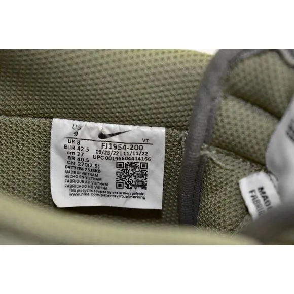 B0 Auth NIKE AIR FORCE 1 '07 LV8 Neutral Olive Shoes FJ1954-200 Size 9