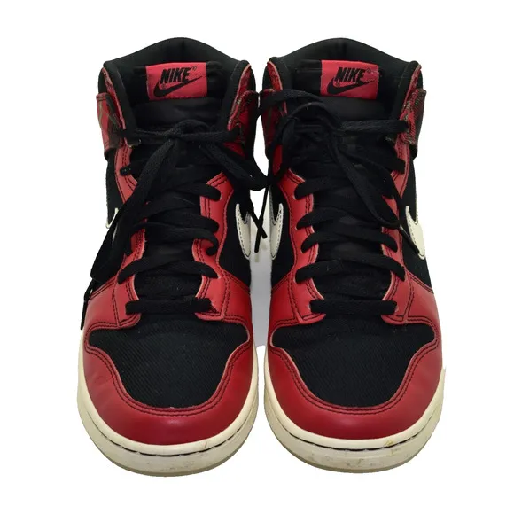 B4 Auth NIKE Dunk Hi SE Tartan Plaid Black University Red Shoes DV0826-001 Sz 9