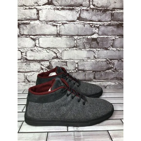 Baabuk Sky Wooler Gray High Top Wool Fabric Sneakers Shoes Men Sz 42EU/9M US