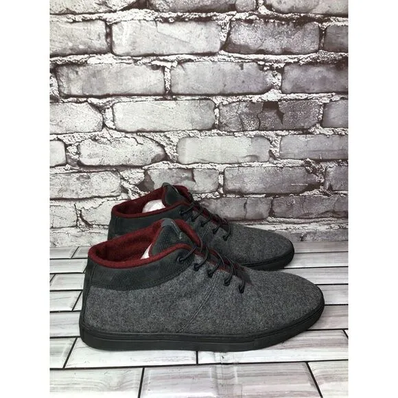 Baabuk Sky Wooler Gray High Top Wool Fabric Sneakers Shoes Men Sz 42EU/9M US