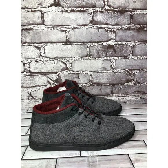 Baabuk Sky Wooler Gray High Top Wool Fabric Sneakers Shoes Men Sz 42EU/9M US
