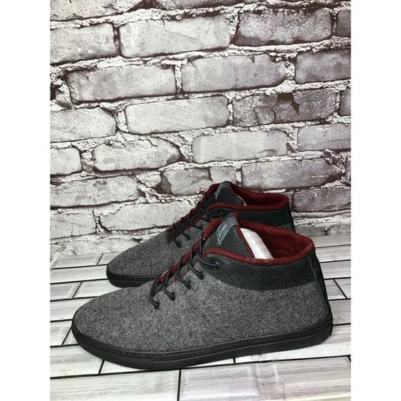 Baabuk Sky Wooler Gray High Top Wool Fabric Sneakers Shoes Men Sz 42EU/9M US