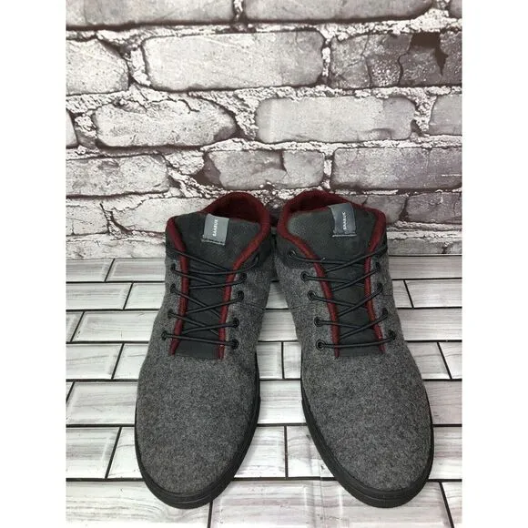 Baabuk Sky Wooler Gray High Top Wool Fabric Sneakers Shoes Men Sz 42EU/9M US