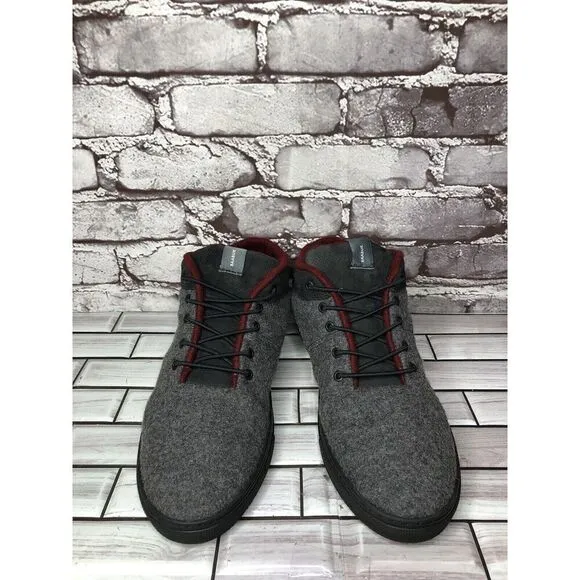 Baabuk Sky Wooler Gray High Top Wool Fabric Sneakers Shoes Men Sz 42EU/9M US