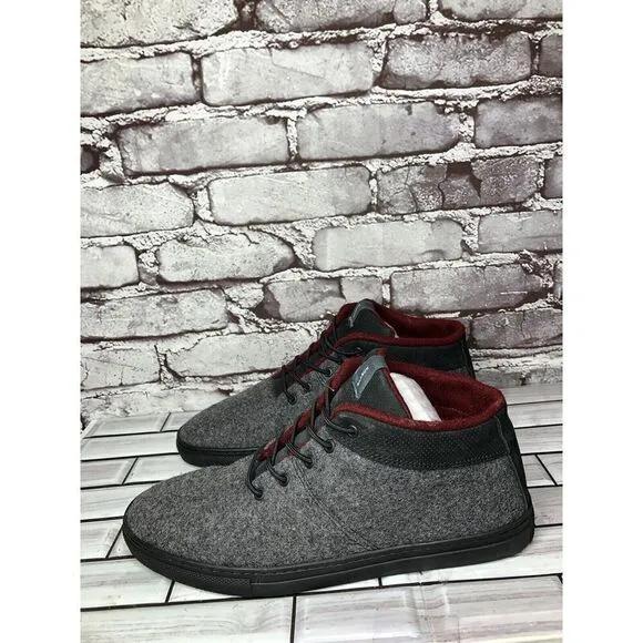 Baabuk Sky Wooler Gray High Top Wool Fabric Sneakers Shoes Men Sz 42EU/9M US