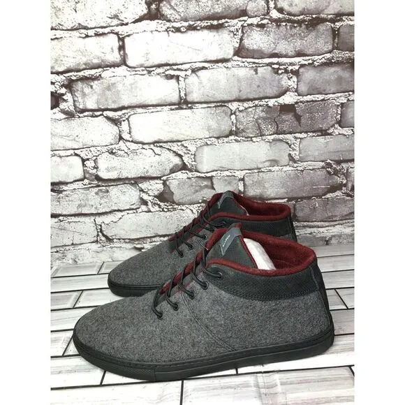 Baabuk Sky Wooler Gray High Top Wool Fabric Sneakers Shoes Men Sz 42EU/9M US