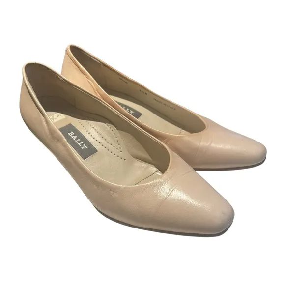 BALLY made in italy Annie Women's 6.5M Patent Leather BEIGE Classic Pump
