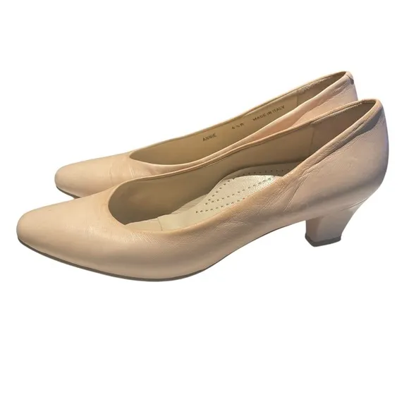 BALLY made in italy Annie Women's 6.5M Patent Leather BEIGE Classic Pump