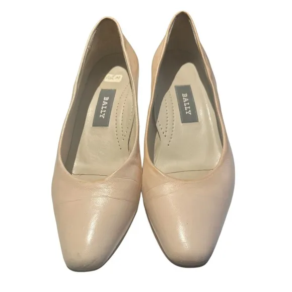BALLY made in italy Annie Women's 6.5M Patent Leather BEIGE Classic Pump