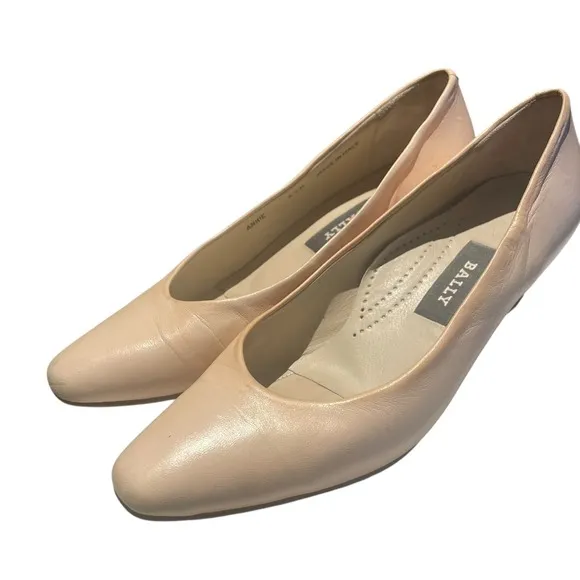 BALLY made in italy Annie Women's 6.5M Patent Leather BEIGE Classic Pump