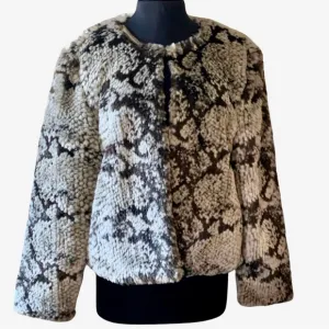 BB DAKOTA EVEREVE Faux Fur Jacket Reptile Print Size XL NWT
