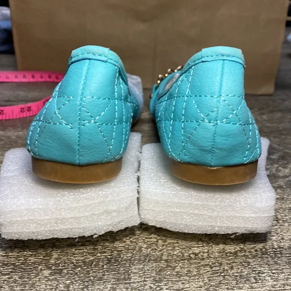 Bella Marie Teal Chain Dana Flat size 6.5