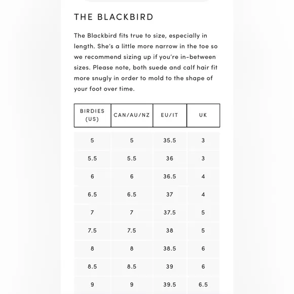 Birdies “ The Blackbird” Flat shoes -discontinue style