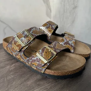 BIRKENSTOCK Arizona Python Brown Big Buckle Sandal