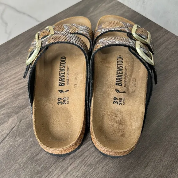 BIRKENSTOCK Arizona Python Brown Big Buckle Sandal