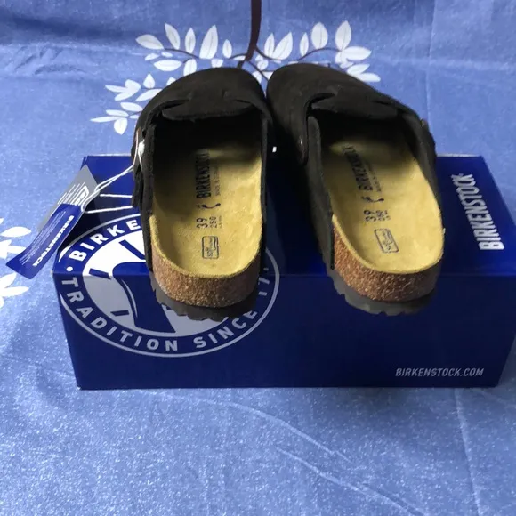 Birkenstock Boston Mocha Mules Comfortable Cork Footbed - Narrow