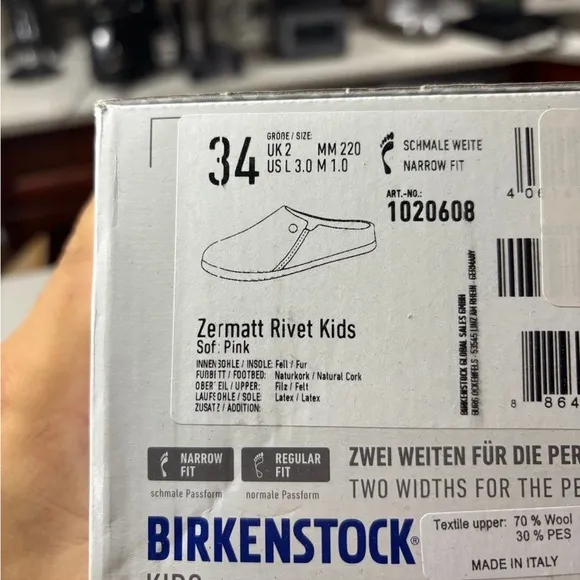 Birkenstock Kids Zermatt Outdoor Slipper Shoes with Shearling Lining Wool Shoes