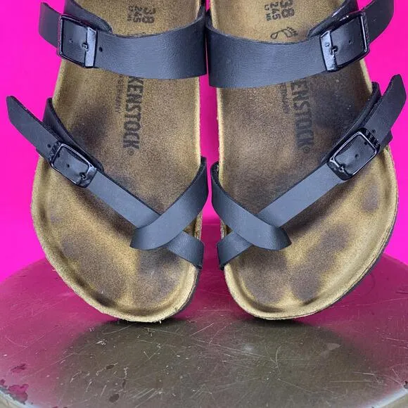 Birkenstock Mayari Black Birko-Flor Toe Loop Slip-On Sandal Sz 7