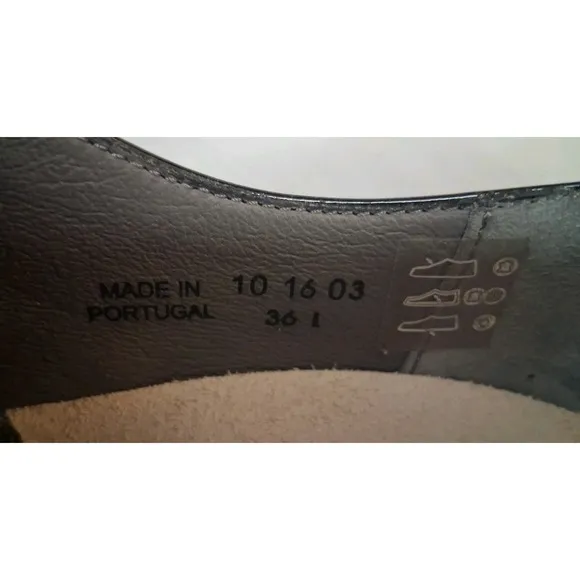 Birkenstock Saunders black patent leather flats oxfords lace up shoes Sz W 5-5.5