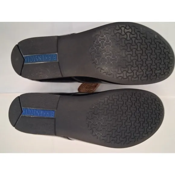 Birkenstock Saunders black patent leather flats oxfords lace up shoes Sz W 5-5.5