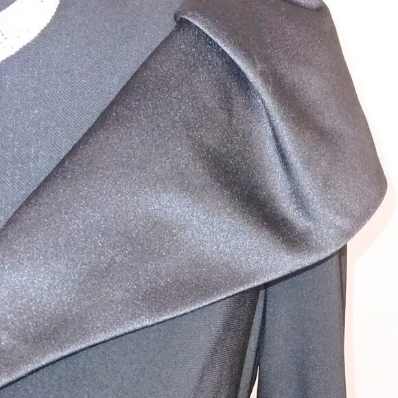 BLACK FORMAL EVENING GOWN &amp; LONG FLOOR LENGTH PARTY DRESS W/ 3/4 SLEEVE