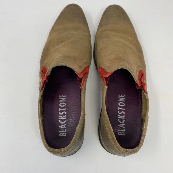 Blackstone Men's SCM001 Slip-On Suede Shoes in Rock Euro Size 43/US Size 10