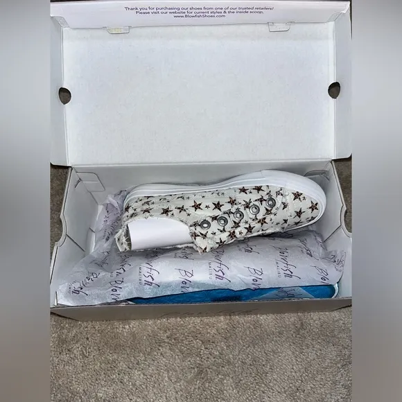 Blowfish City Kitty Wonder Star Cheetah Print Stars Frayed Tennis Shoes NEW Sz 7