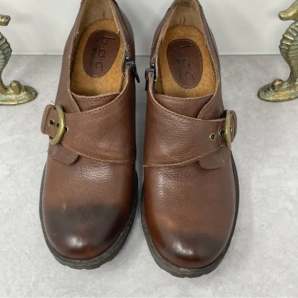 BOC BORN CONCEPT C03752 Women's Brown Monk Strap Leather Shoes 9 US/40.5 EU
