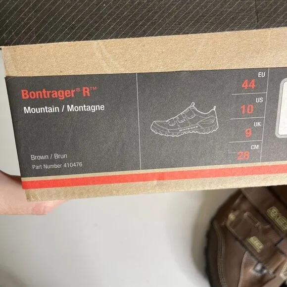 Bontrager Mens Brown Mountain MTB Cycling Biking Shoes Size 10 US 410476 w/box