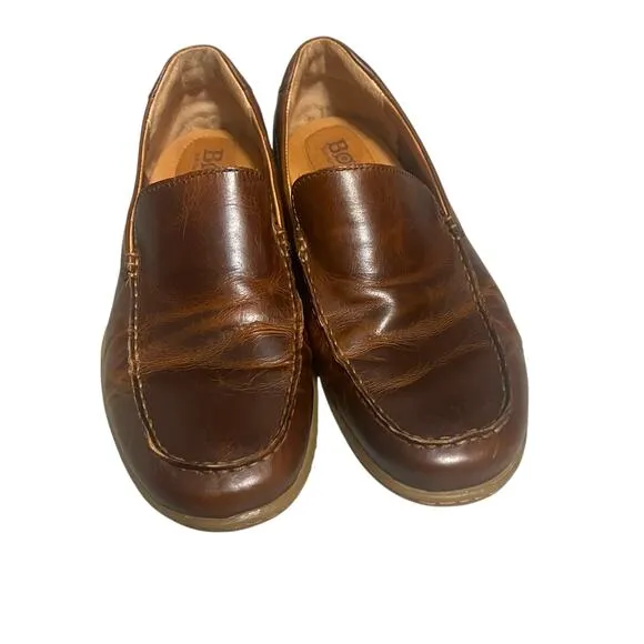 Born Men’s Liam Comfort Leather Loafer Slip-On Lightweight Brown Shoes Size 10.5