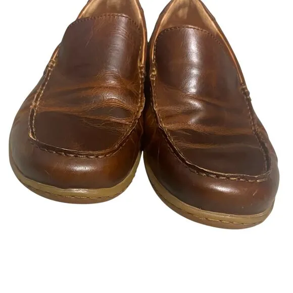 Born Men’s Liam Comfort Leather Loafer Slip-On Lightweight Brown Shoes Size 10.5