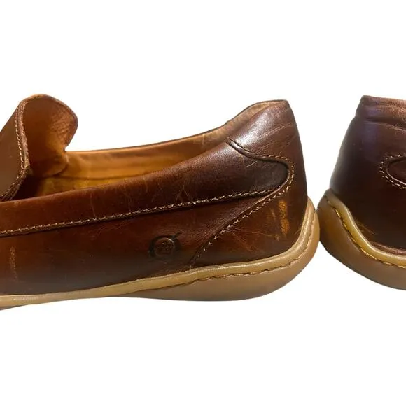 Born Men’s Liam Comfort Leather Loafer Slip-On Lightweight Brown Shoes Size 10.5