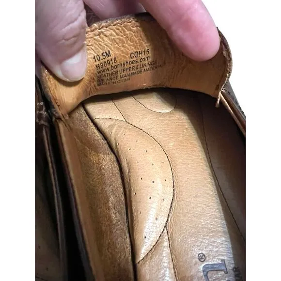 Born Men’s Liam Comfort Leather Loafer Slip-On Lightweight Brown Shoes Size 10.5