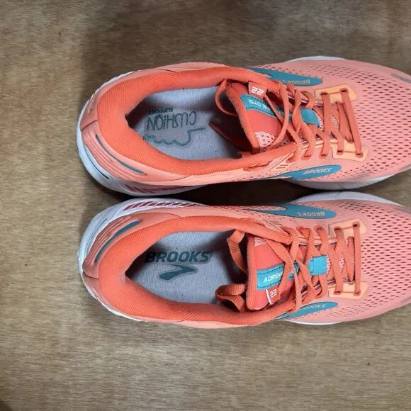 Brooks Adrenaline GTS 22 Womens Size 11 Medium (B) Orange Running Shoes