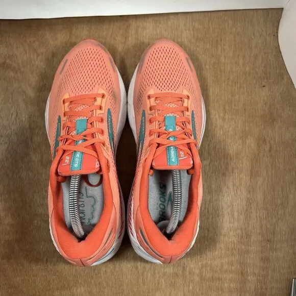 Brooks Adrenaline GTS 22 Womens Size 11 Medium (B) Orange Running Shoes