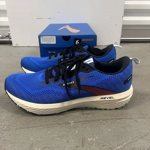 Brooks &quot;Revel 6&quot; Men's All-Day Running Shoes Victoria Blue/Black/Springbud 11 D